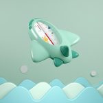 Termometru de Baie , Plutitor, Model Avion, Verde, 11×10×4 cm - Image 2