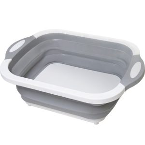 Tocator Multifunctional 2 în 1 – Cu Coș Pliabil pentru Spălat și Scurgere, Gri, 480 g