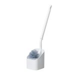 Perie de Toaletă  cu Mâner Curbat și Suport, 40x12 cm, Peri Flexibili, Alb